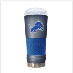 Detroit lions Blue and Gray 24 Ounce Stainless Steele Tumbler