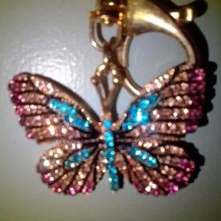 Beautiful Rhinestone Butterfly Keychain