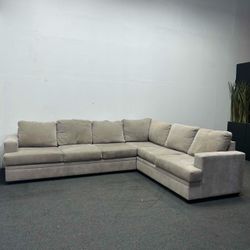 Living Spaces Bonaterra Beige Sectional – Freshly Cleaned - we can deliver