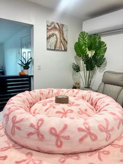 PINK BOWS LARGE SIZE BEDSURE PET BED 😍🐾💖🎀