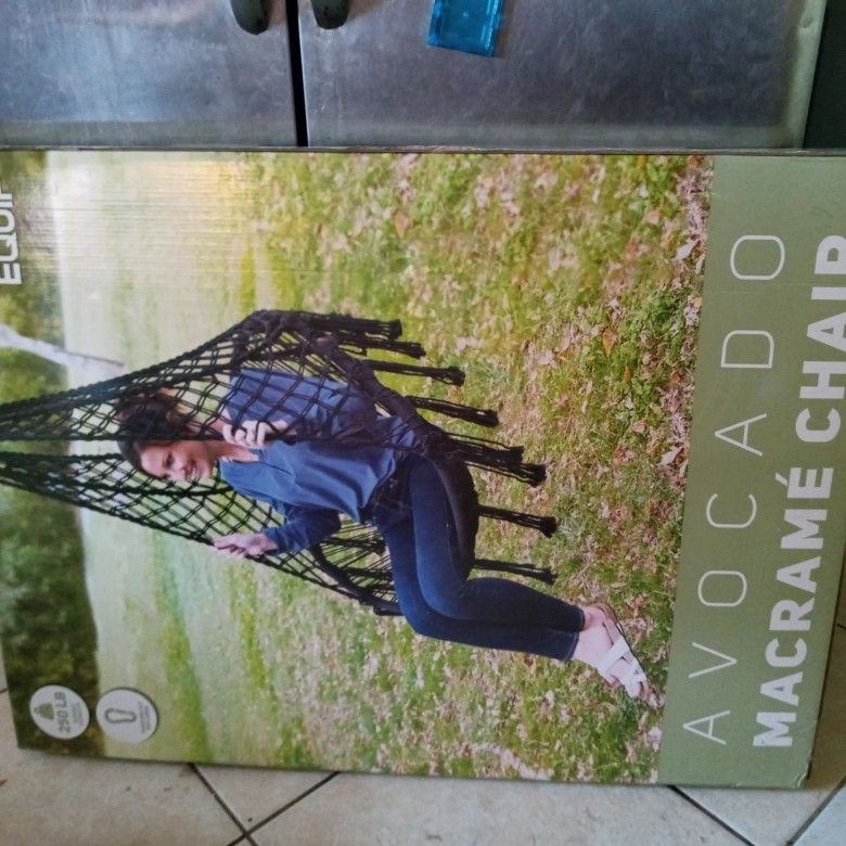 Brand New Never Used Still In The Box Avocado Macrame Swing