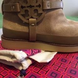 Tory burch shearling boots cheap
