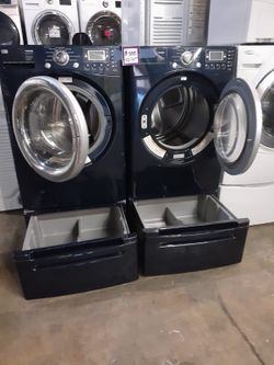 LG front load washer and dryer set with pedestal working perfectly with 4 months warranty