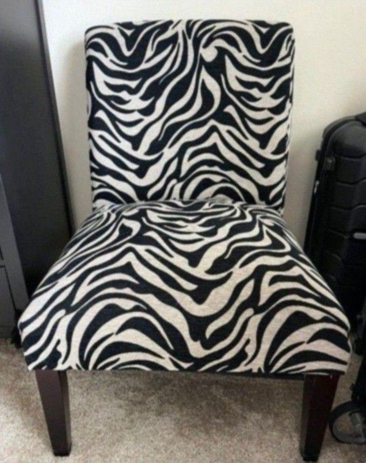 Oversized Black Zebra Accent Chair