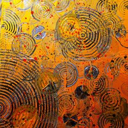 24" × 30" 'Small Change Got Rained On By His Own .38' Abstract Canvas Painting SIGNED Art Home Or Office