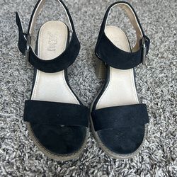 Black ankle strap heels