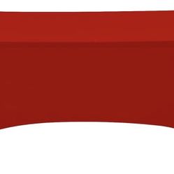 Rectangular Fitted Spandex Table Covers 8ft Tablecloth ( Red)