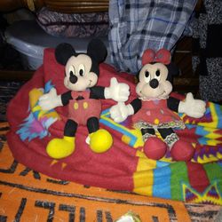 Mattel Mickey And Minnie Plush Vintage 1950's