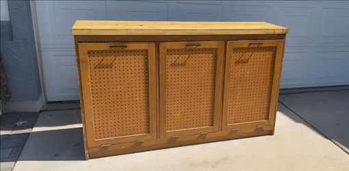 Used Versatile Ventilated Wood Hamper Storage Or Laundry Cabinet