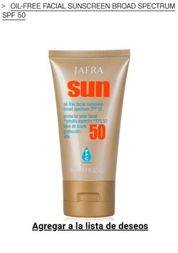 Jafra sun bloqueador de 50fps libre de aceite