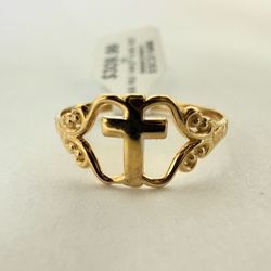 14K Gold Cross Ring