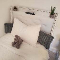  Upholstered Platform Bed, Twin