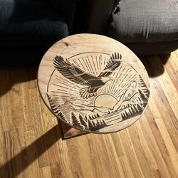 Eagle Over The Sunset 18 inch round 19 1/2 inch high end table