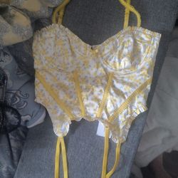 Love And Lemons Yellow Floral NWT Bustier