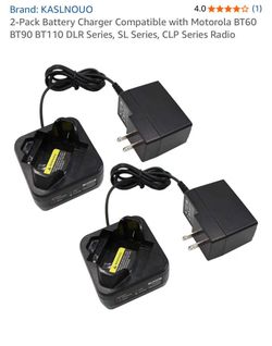 2 Battery Chargers Compatible with Motorola BT60 BT90 BT110 DLR Series, SL Series, CLP Series Radio