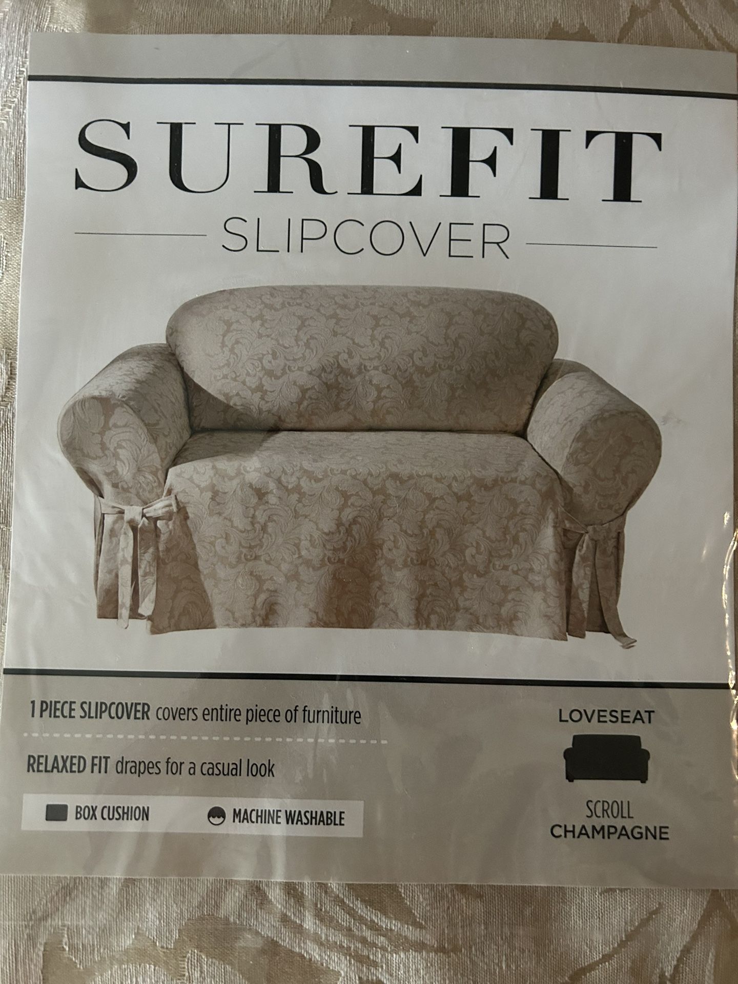 Sure Fit Loveseat Cover Champagne 