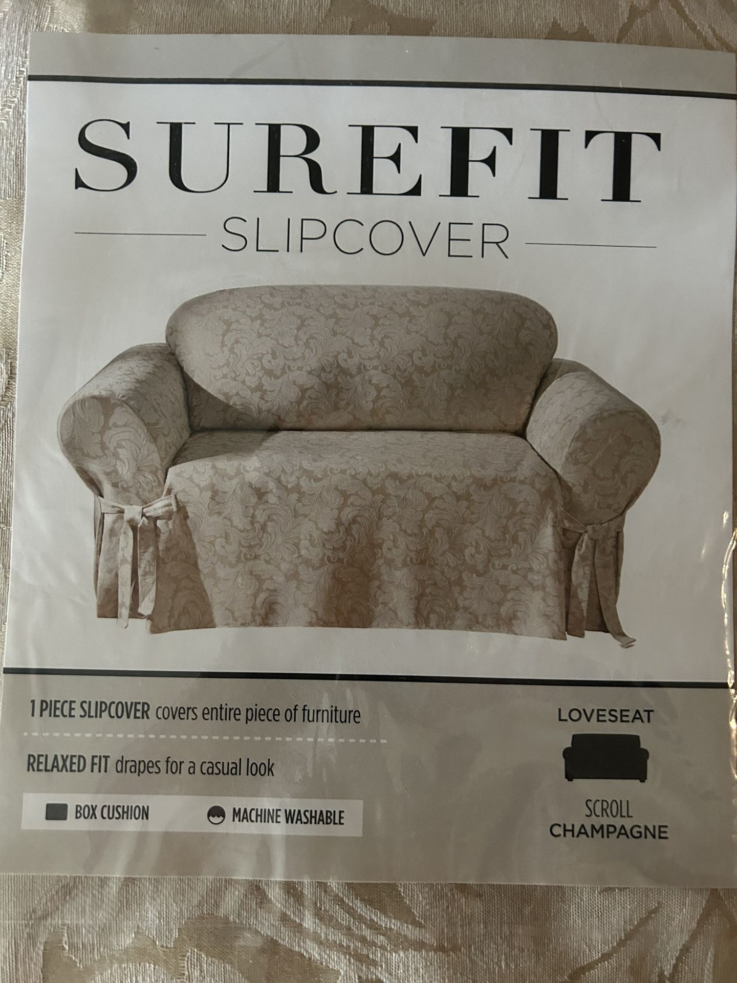 Sure Fit Loveseat Cover Champagne