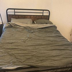 Queen Bed Frame + Mattress + Sheets