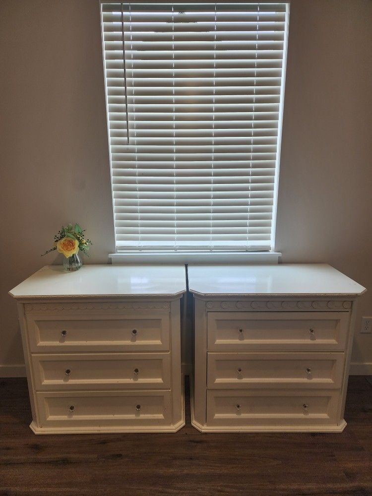 Two White Dressers