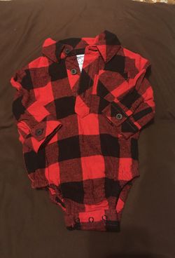 Garanimals Red and black long sleeve onesie shirt