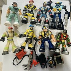 Rescue Heroes Lot Fisher Price Vintage Action Figures.