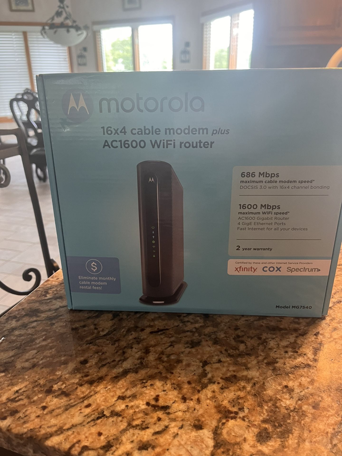 Motorola 16x4 Cable Modem Plus AC1600 WiFi router