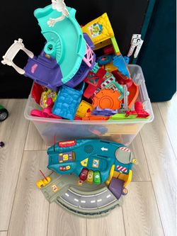 Box of Vtech ride toys