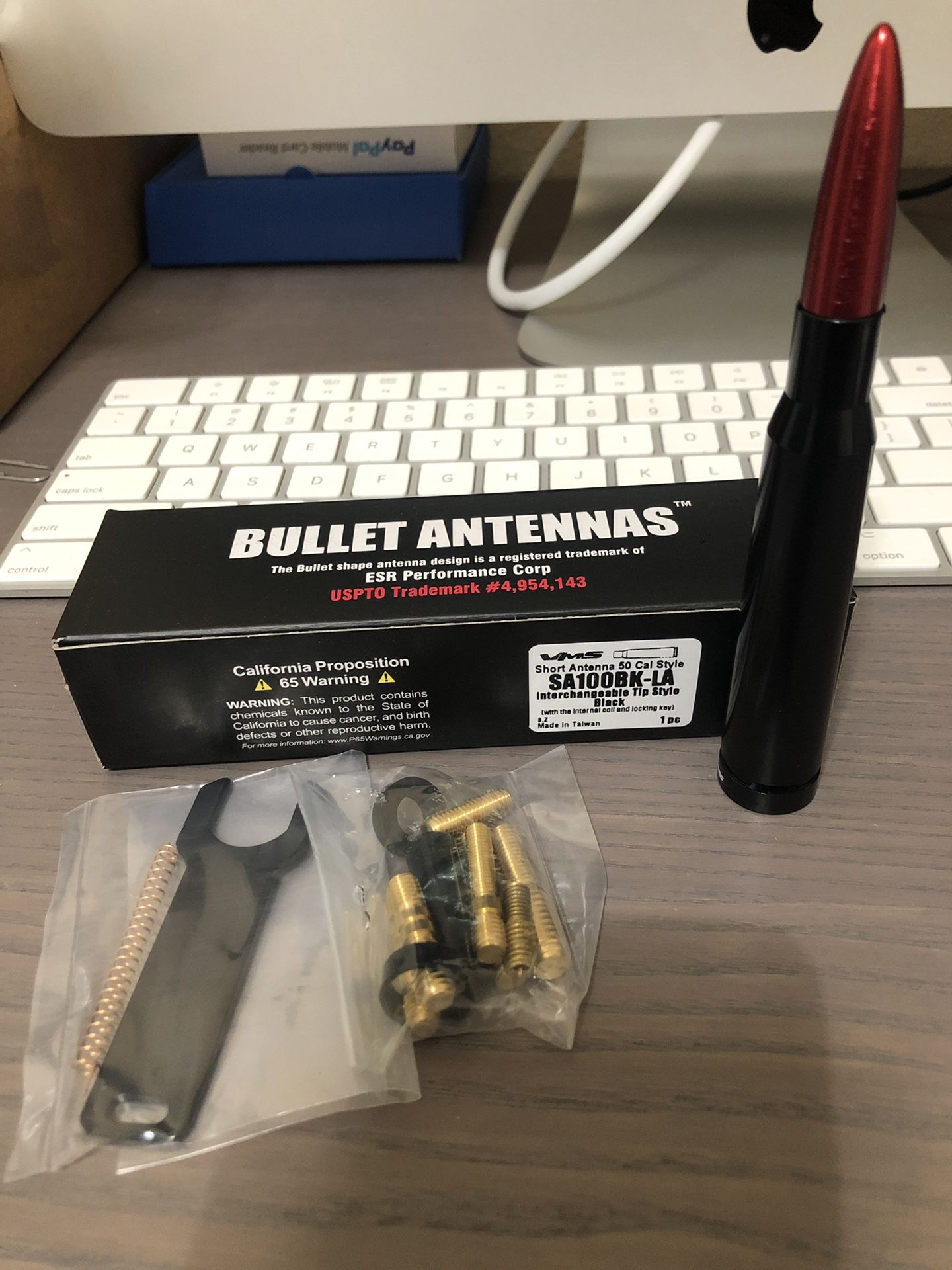 Anti-Theft Black With Red Tip 50 Caliber Bullet Antenna For 90 06 GMC Chevy