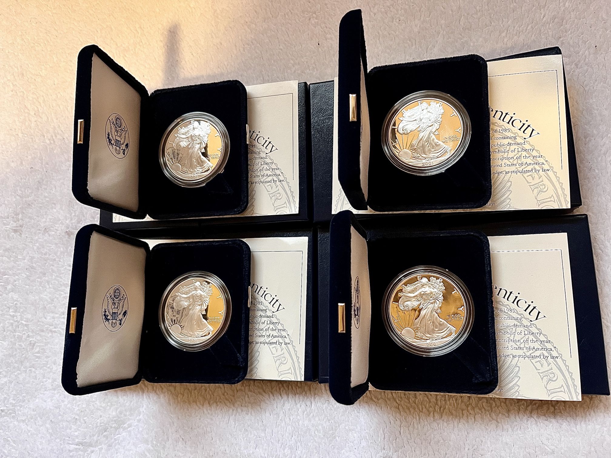 2001 American Silver Eagles with Box and COA’s