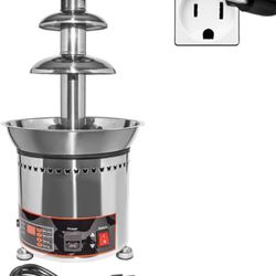 ALDKitchen Chocolate Fountain | Stainless Steel Chocolate Fondue Fountain with | Digital Control | 110V (4 Tiers)