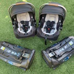 Nuna Pipa RX Car Seats with Bases + Rain Cover