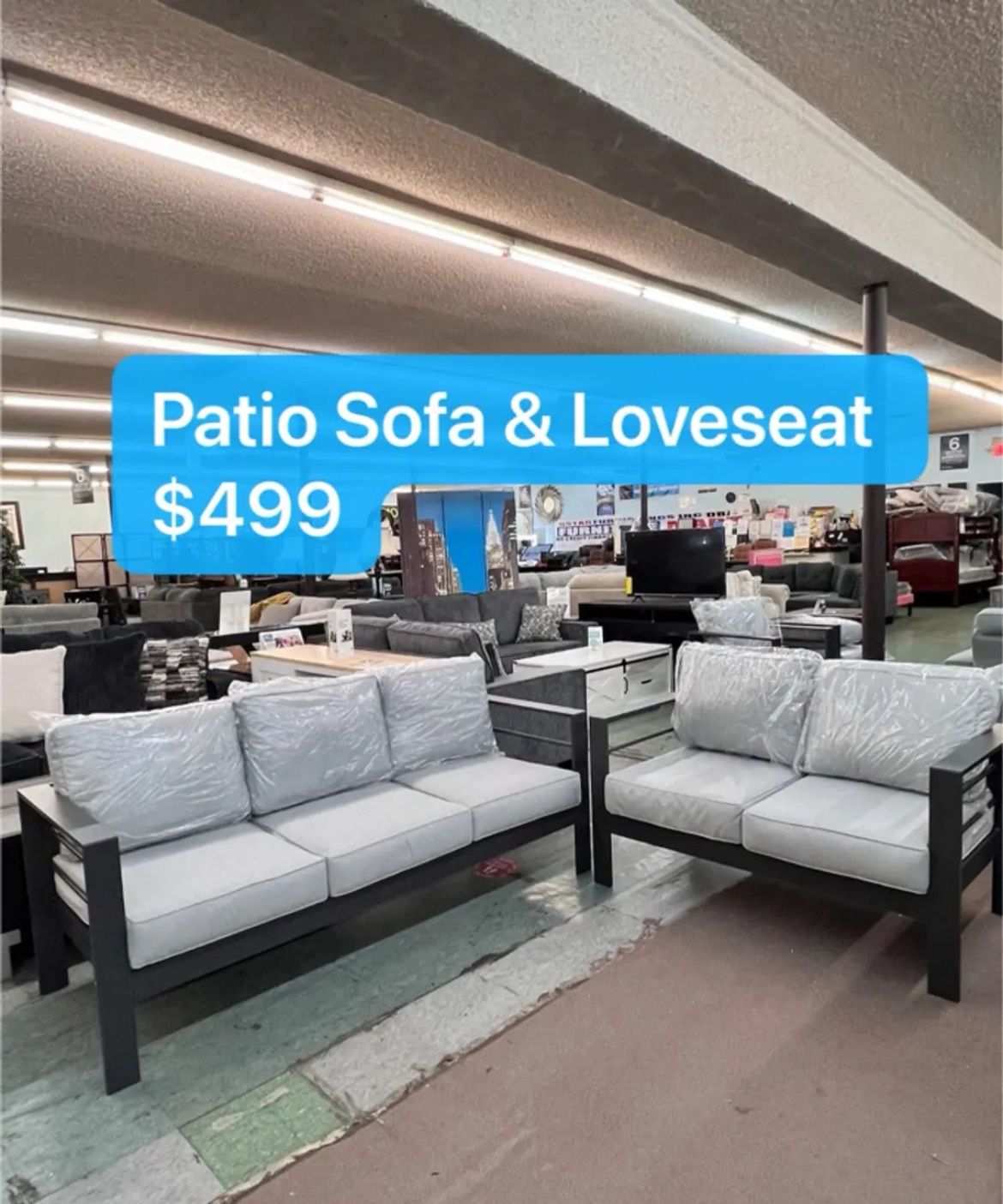 ❤️🔥Hot Deal❤️🔥Outdoor Furniture Aluminum Patio Sofa And Loveseat $499, Matching Chair Available, Delivery Available