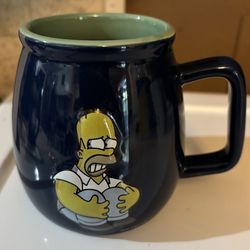 Vintage 3D The Simpsons Alone I’m Alone Coffee Mug Hard to Find 15oz Near New