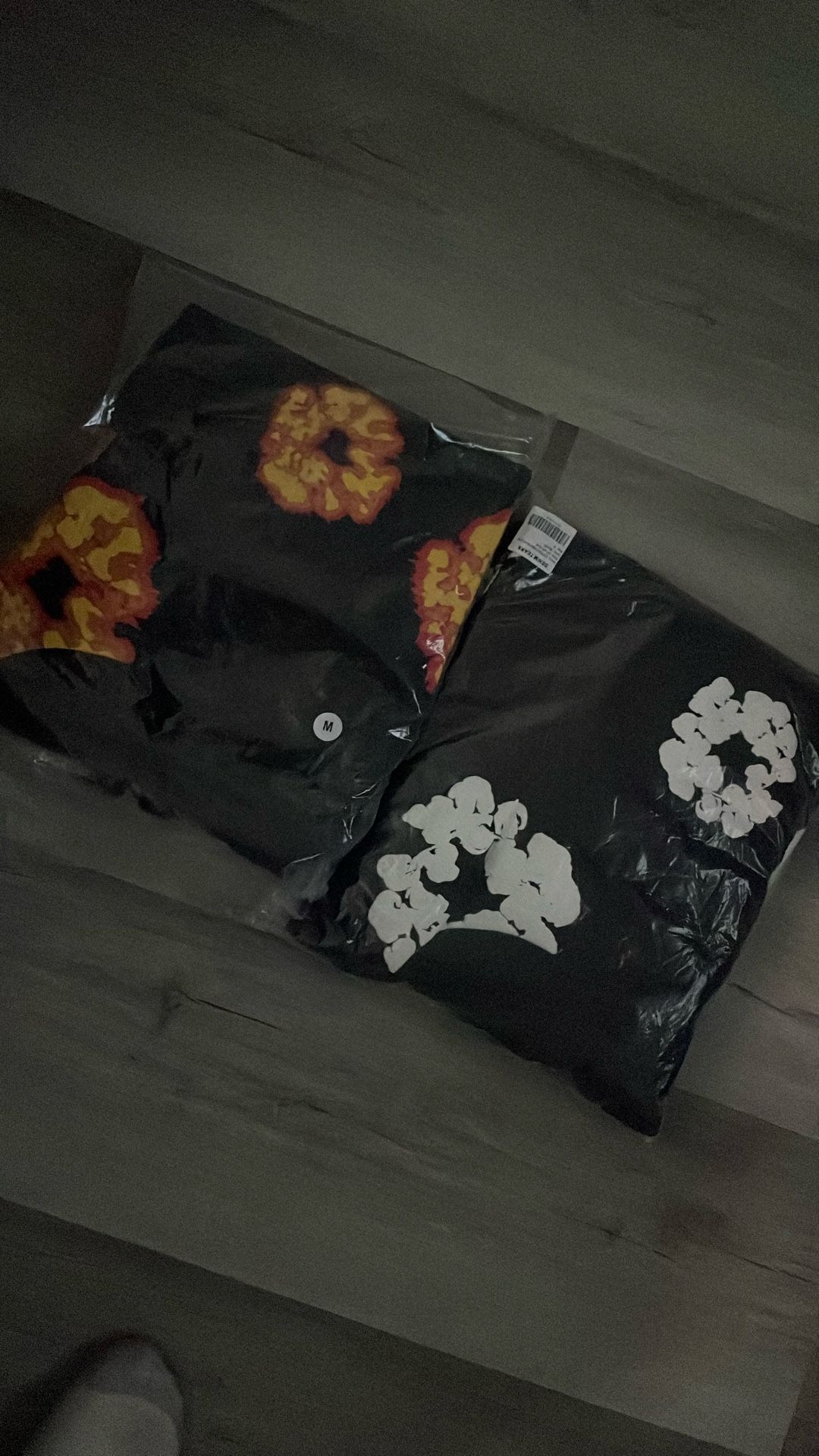 demin tear hoodies