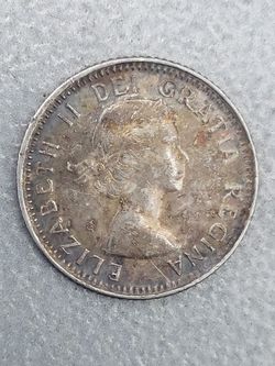Silver 1953 Canadian Dime