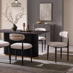 4 Pieces Boucle Armless Dining Chair, Upholstered Accent Chair (Set of 4）