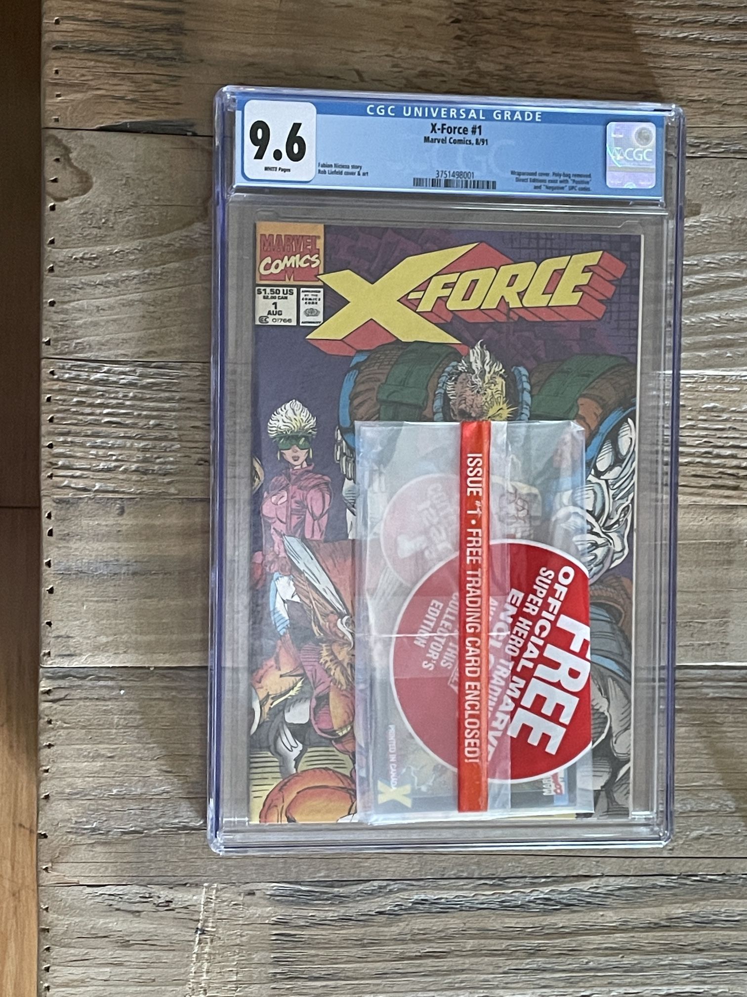 X-Force #1 (Aug. 1991) – First Appearance of X-Force as a Team CGC Graded 9.6 (Near Mint+) Includes original Deadpool trading card (sealed in unopened