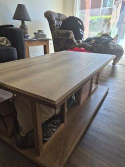 Light oak coffee table