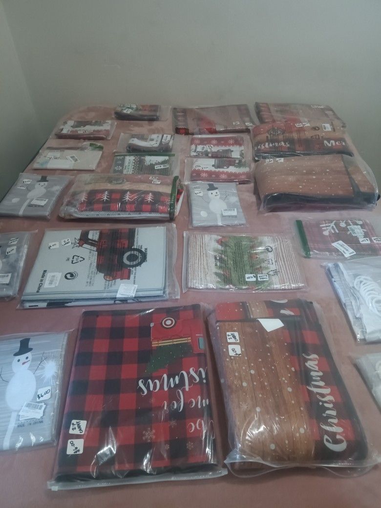 Xmas  Carpets $6.00  Shower Curtains $6.00 Table Runners $4.00 ... Valentines  table Runners $4.00 ...St. Patrick s table runners $4.00  New 