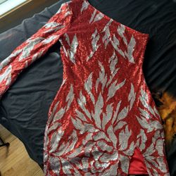 Prom dress Red And Gold XL