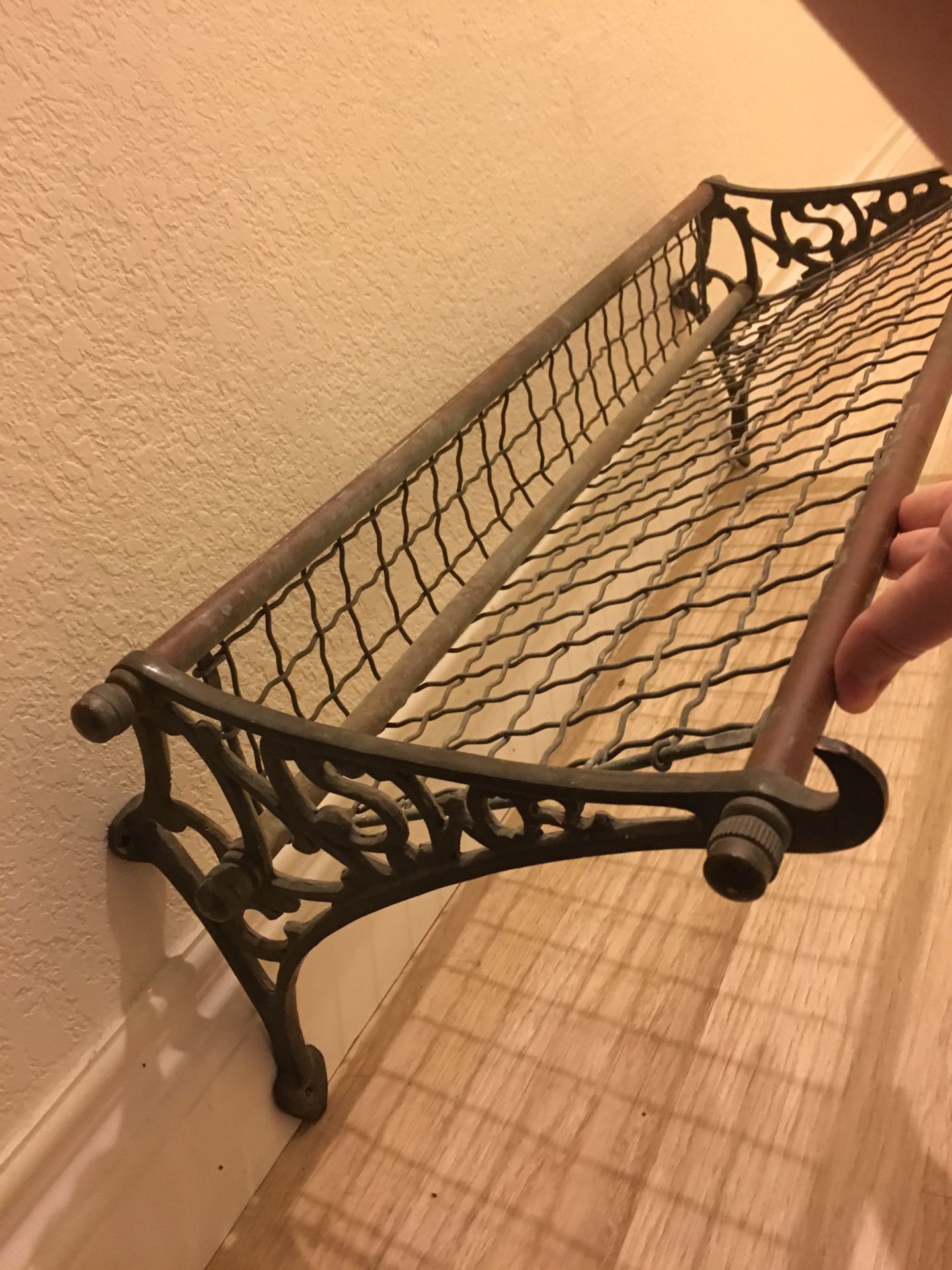 Vintage Brass Overhead Train Shelf