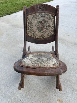 Victorian Folding Carpet Rocker / Sewing Rocker, circa 1(contact info removed)