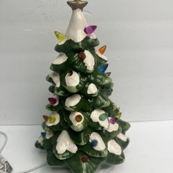 Vintage Ceramic Christmas tree snow capped 11"