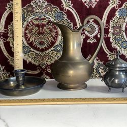 Vintage Brass & Metal Ware Teapot Candlestick