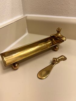 bronze exquisite tray with a puma