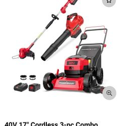 LawnMower.    Blower. And Weedeater 