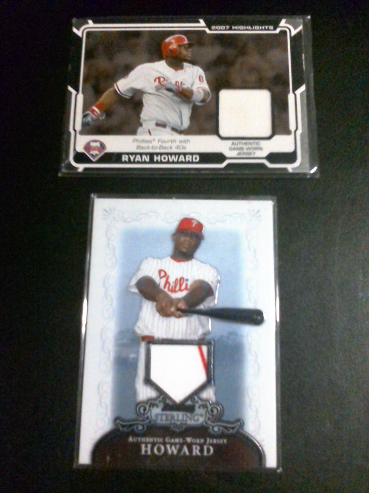 2 Jersey cards of former Philadelphia Philly Ryan Howard