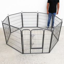 (Brand New) $100 Heavy Duty 32” Tall x 32” Wide x 8-Panel Pet Playpen Dog Crate Kennel Exercise Cage Fence 
