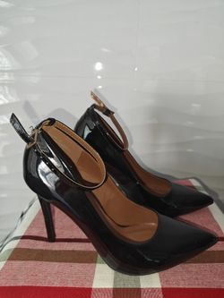 Dollhouse Black Patent Pumps and INC Black Wedge Sandals