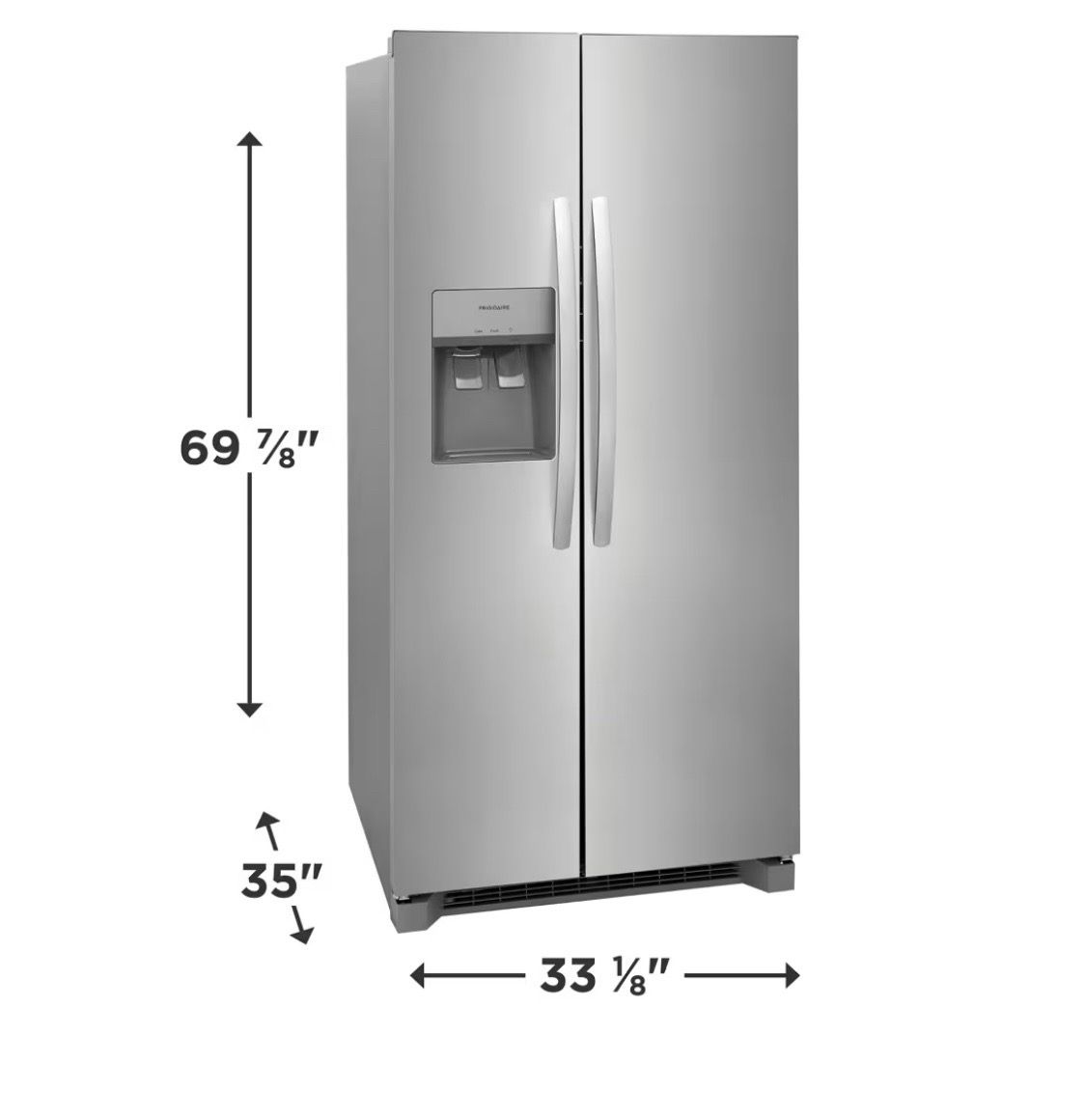 New Frigidaire 22 Cu. Ft. 33" Standard-Depth Side-by-Side Refrigerator FRSS2323AS